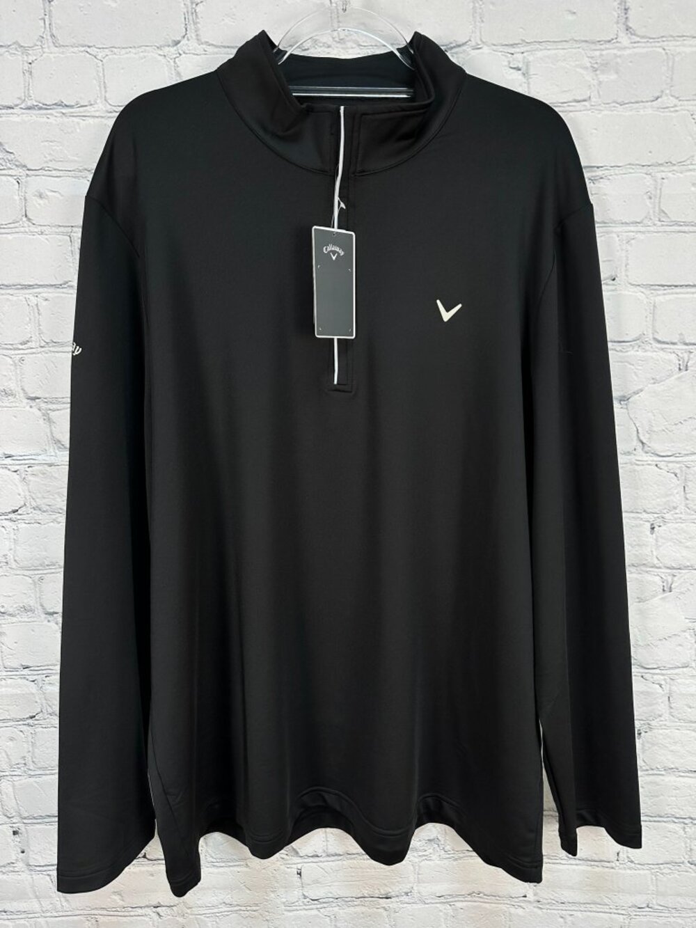 Callaway Men's Quarter Zip Sun Protection Long Sleeve Golf Pullover, XXL, Caviar - Picture 3 of 12